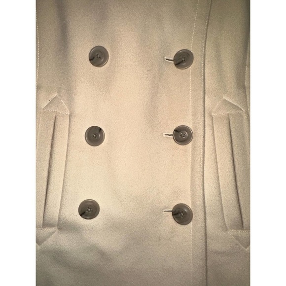 J.Crew Cream Ivory 100% Wool Lined Pea Coat Size Small - Picture 3 of 4